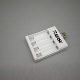 BAEASU Battery Charger – AA & AAA Rechargeable Battery Charging, USB Powered, 1-4 Slot Mixed Charging, Spring-Loaded Battery Bay, Compact 8.3×6.3×1.9cm