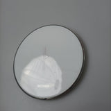 Wireless Charger, Mirror + Aluminum Alloy, AC 9V 2A Input, 5W Output Power, Size 3.9 x 3.9 x 0.24 inches