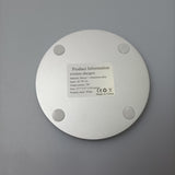 Wireless Charger, Mirror + Aluminum Alloy, AC 9V 2A Input, 5W Output Power, Size 3.9 x 3.9 x 0.24 inches