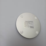 Wireless Charger, Mirror + Aluminum Alloy, AC 9V 2A Input, 5W Output Power, Size 3.9 x 3.9 x 0.24 inches