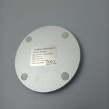 Wireless Charger, Mirror + Aluminum Alloy, AC 9V 2A Input, 5W Output Power, Size 3.9 x 3.9 x 0.24 inches