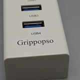 Grippopso computer peripherals, 4-Port USB 3.0 Hub - White Docking Station