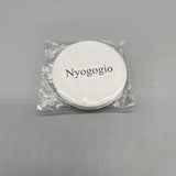 Nyogogio Cosmetic Mirror, PU Material, White, 8x8cm, Double-Sided with Magnifying and Standard Mirror