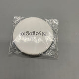 Nyogogio Cosmetic Mirror, PU Material, White, 8x8cm, Double-Sided with Magnifying and Standard Mirror