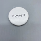 Nyogogio Cosmetic Mirror, PU Material, White, 8x8cm, Double-Sided with Magnifying and Standard Mirror