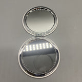 Nyogogio Cosmetic Mirror, PU Material, White, 8x8cm, Double-Sided with Magnifying and Standard Mirror