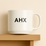 AHX Drinking Vessels – 350ml / 12oz Ceramic Mug, White, Durable & Stylish Cup with Comfortable Handle, Height 9.5cm × Diameter 8cm, Approx. 280g