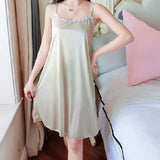 i Lingerie Lingerie - Elegant Lace Detail, Satin Soft Touch & Lightweight Comfort Satin Nightgown for Home Lounging, Spa Days & Romantic Evenings; Ideal for Modern Women, Brides & Gift-giving; Green, 2026 New Collection