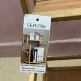 LEFLCRE furniture made from wood, 2-Tier Wooden Bookcase, 11.08x9.1x18.9 Inches, Compact & Eco-Friendly Storage Shelf