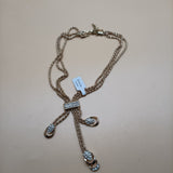 JDveTnd Jewelry, Chic Alloy Necklace with Three Pendants that Highlight Your Collarbones and Perfect for V-Neck Dresses