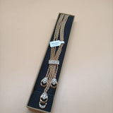 JDveTnd Jewelry, Chic Alloy Necklace with Three Pendants that Highlight Your Collarbones and Perfect for V-Neck Dresses