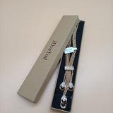 JDveTnd Jewelry, Chic Alloy Necklace with Three Pendants that Highlight Your Collarbones and Perfect for V-Neck Dresses