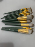 Domenix Makeup Brushes - Fiber Bristles, Aluminum Tube, PU Leather Brush Bucket, 7.9X315*3.15 Inches, 14-Piece Set for Professional Beauty