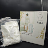 Robe - Premium Gold "Bride" Embroidery, Silky Smooth Texture & Lightweight Comfort Half Sleeve Bathrobe for Wedding Mornings, Bridal Parties & Home Lounging; Ideal for Brides, Bridesmaids & Elegant Women; White