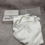 Bride Robe – White Polyester Bridal Nightwear with Artistic “Bride” Letter Print, Lightweight Wedding Morning & Honeymoon Sleepwear