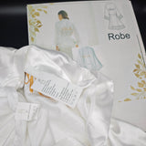 Robe - Premium Gold "Bride" Embroidery, Silky Smooth Texture & Lightweight Comfort Half Sleeve Bathrobe for Wedding Mornings, Bridal Parties & Home Lounging; Ideal for Brides, Bridesmaids & Elegant Women; White