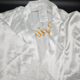 Robe - Premium Gold "Bride" Embroidery, Silky Smooth Texture & Lightweight Comfort Half Sleeve Bathrobe for Wedding Mornings, Bridal Parties & Home Lounging; Ideal for Brides, Bridesmaids & Elegant Women; White