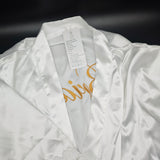 Robe - Premium Gold "Bride" Embroidery, Silky Smooth Texture & Lightweight Comfort Half Sleeve Bathrobe for Wedding Mornings, Bridal Parties & Home Lounging; Ideal for Brides, Bridesmaids & Elegant Women; White