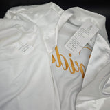 Robe - Premium Gold "Bride" Embroidery, Silky Smooth Texture & Lightweight Comfort Half Sleeve Bathrobe for Wedding Mornings, Bridal Parties & Home Lounging; Ideal for Brides, Bridesmaids & Elegant Women; White