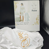 Robe - Premium Gold "Bride" Embroidery, Silky Smooth Texture & Lightweight Comfort Half Sleeve Bathrobe for Wedding Mornings, Bridal Parties & Home Lounging; Ideal for Brides, Bridesmaids & Elegant Women; White