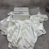 Bride Robe – White Polyester Bridal Nightwear with Artistic “Bride” Letter Print, Lightweight Wedding Morning & Honeymoon Sleepwear