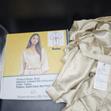 Robe - Silky Smooth Texture, Ultra-thin Breathable Fabric & Lightweight Comfort Half Sleeve Bathrobe for Home Lounging, Spa Days & Summer Nights; Ideal for Modern Women, Travel & Relaxation; Yellow, Solid Color