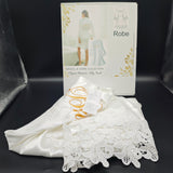 Robe - Premium Gold "Bride" Embroidery, Silky Smooth Texture & Lightweight Comfort Half Sleeve Bathrobe for Wedding Mornings, Bridal Parties & Home Lounging; Ideal for Brides, Bridesmaids & Elegant Women; White