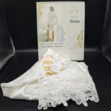 Robe - Premium Gold "Bride" Embroidery, Silky Smooth Texture & Lightweight Comfort Half Sleeve Bathrobe for Wedding Mornings, Bridal Parties & Home Lounging; Ideal for Brides, Bridesmaids & Elegant Women; White