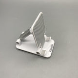 Visscho Smartphone Mounts - Adjustable Height & Angle, Stable Foldable Design with Anti-Slip Pads, Fits Phones & Tablets, White