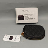 JOVAGO Wallets for Women, PU Leather Zip-Around Small Wallet with Main Pocket for Coins, Cards, Lipstick, and Earbuds, 12×9×2.5cm