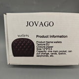 JOVAGO Wallets for Women, PU Leather Zip-Around Small Wallet with Main Pocket for Coins, Cards, Lipstick, and Earbuds, 12×9×2.5cm
