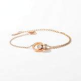 Women's Bracelet Titanium Steel Rose Gold Roman Numeral Cubic Zirconium Diamond 170+50mm Fashion Casual Accessories Jewelry Bracelet's For Women