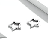 Genuine Silver 925 Earrings Shape-Star Origanl Jewelry For Women & Girls Gifts SCE1136