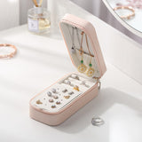 Travel Jewelry Box Organizer Portable Small PU Leather Earrings Ring Necklace  Mini Velvet Jewellery Box