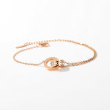 Women's Bracelet Titanium Steel Rose Gold Roman Numeral Cubic Zirconium Diamond 170+50mm Fashion Casual Accessories Jewelry Bracelet's For Women