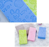 Ultra Soft Exfoliating Sponge Shower Brush,Spa Scrub Exfoliating Bath Body Shower Sponge