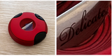 Delicate Cigar Cutter Stainless Steel Guillotine Sharp Blade V-Cut Cigar Cutter Clippers Built in Cigar Punch (Red)