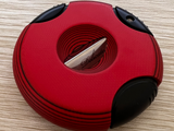 Delicate Cigar Cutter Stainless Steel Guillotine Sharp Blade V-Cut Cigar Cutter Clippers Built in Cigar Punch (Red)