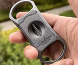 Delicate Cigar Cutter Stainless Steel Blade, Cigar Cutter Punch Set, Comes in a Gift Box (Silver)