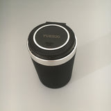 YUESUO Ashtrays for automobiles Black Solar Powered Ash Tray with LED Light