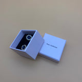 Three Sunflowers Earrings, 2.76 Ct Oval  Blue Sapphire 925 Sterling Silver Women's Jewelry
