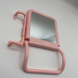 ZQQLV Pink Square Hanging Mirror,  Plastic Framed Mirror,  Decorative Mirror for Living Room, Bedroom