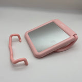 ZQQLV Pink Square Hanging Mirror,  Plastic Framed Mirror,  Decorative Mirror for Living Room, Bedroom