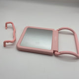 ZQQLV Pink Square Hanging Mirror,  Plastic Framed Mirror,  Decorative Mirror for Living Room, Bedroom