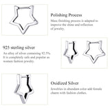 Genuine Silver 925 Earrings Shape-Star Origanl Jewelry For Women & Girls Gifts SCE1136