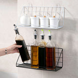 Self-Adhesive Wall-mounted Bathroom Shelf Storage Organizer Toilet Kitchen Triangle Spice Jar Rack