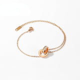 Women's Bracelet Titanium Steel Rose Gold Roman Numeral Cubic Zirconium Diamond 170+50mm Fashion Casual Accessories Jewelry Bracelet's For Women
