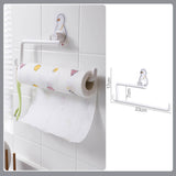 Kitchen Paper Towel Holder Toilet Tissue Paper Sheets Hanging Bathroom Paper Rack Wall Shelf