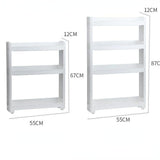3 /4 Tier Local Kitchen Storage Rack Slide Movable Plastic Bathroom Slim Shelf W/ Wheels Space Saver Ready Stock
