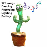 HDY Dancing Cactus Plush Toy Swing Twisted Electric Plush Toy Doll Singing and Dancing Illuminated Record Funny Early Education Toys Holiday Decoration Gift for Kids with Song&Dance Bedroom Shaking Dolls Birthday Gifts